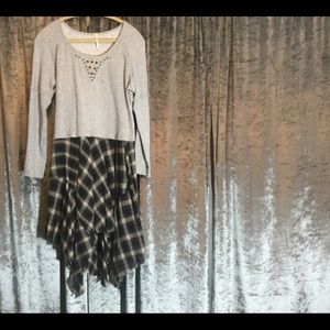 Free People Grunge Dress size S/P handkerchief hem